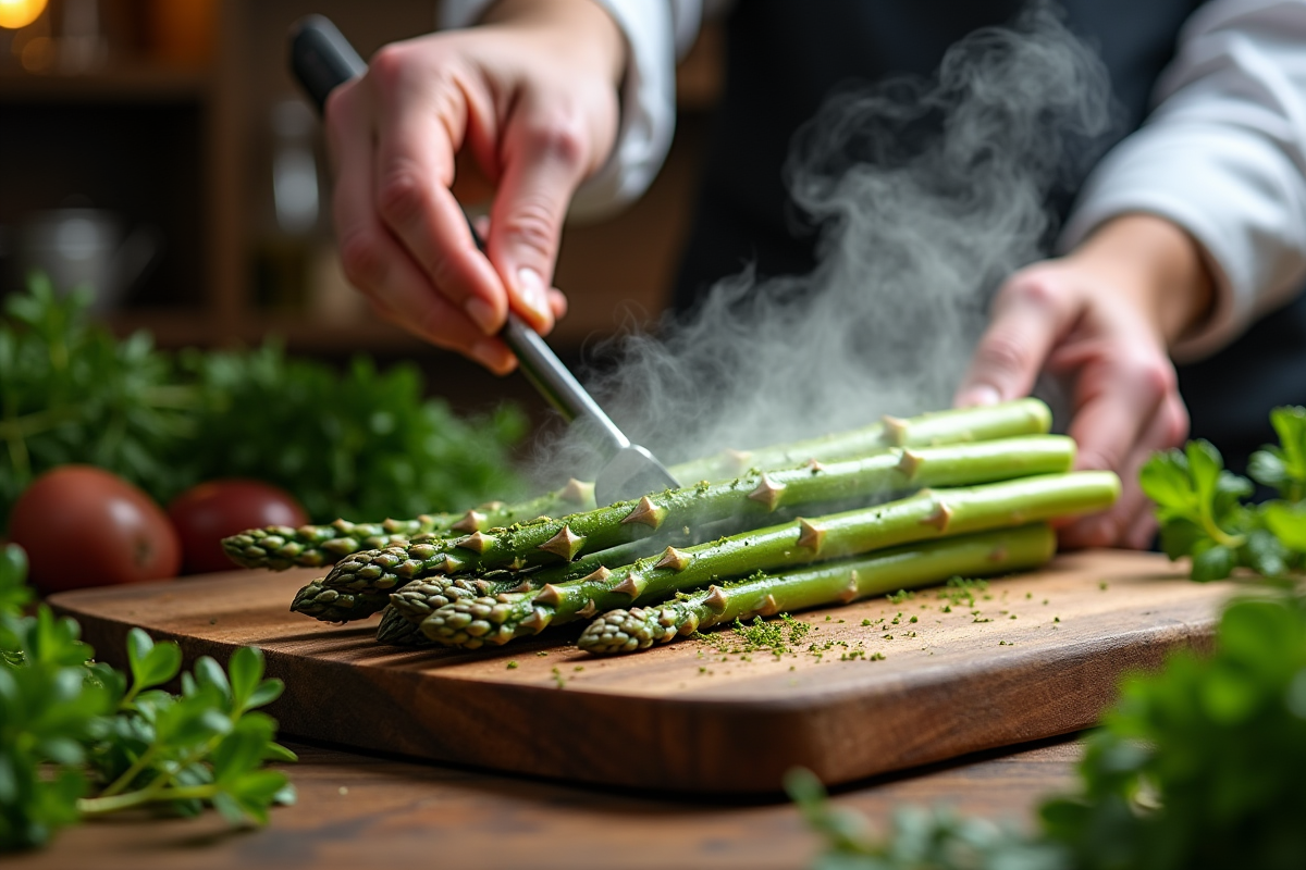 asperges vapeur